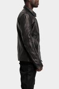 Buffalo leather zip jacket, Black