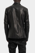 Buffalo leather zip jacket, Black