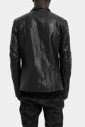 Buffalo leather zip jacket, Black