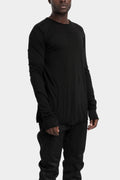 Lightweight cotton long sleeve tee, Black