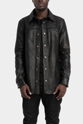 Reversed calf leather overshirt