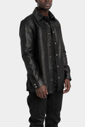 Reversed calf leather overshirt
