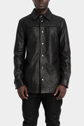 Reversed calf leather overshirt