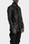 Reversed calf leather overshirt