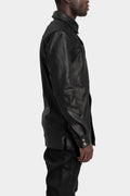 Reversed calf leather overshirt