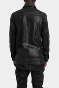 Reversed calf leather overshirt