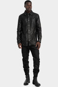 Reversed calf leather overshirt