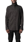 Heavy lyocell twill high collar shirt