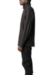 Heavy lyocell twill high collar shirt