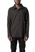 Heavy lyocell twill high collar shirt