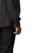 Heavy lyocell twill high collar shirt