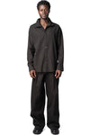 Heavy lyocell twill high collar shirt
