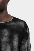 Wool knit sweater, Black spray