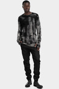 Wool knit sweater, Black spray