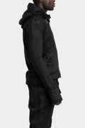 Asymmetrical zip coated hooded sweatshirt