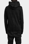 Asymmetrical zip coated hooded sweatshirt