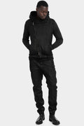 Asymmetrical zip coated hooded sweatshirt