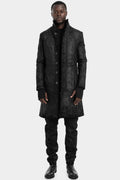 Wool cashmere brush stroke treated coat