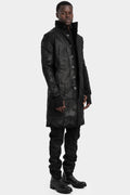 Wool cashmere brush stroke treated coat