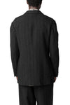 Hand stitch flap pocket wool tweed jacket, Black