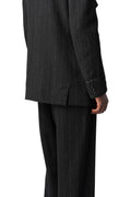 Hand stitch flap pocket wool tweed jacket, Black