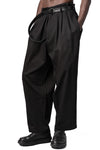 Side tape cotton pants, Black