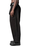 Side tape cotton pants, Black