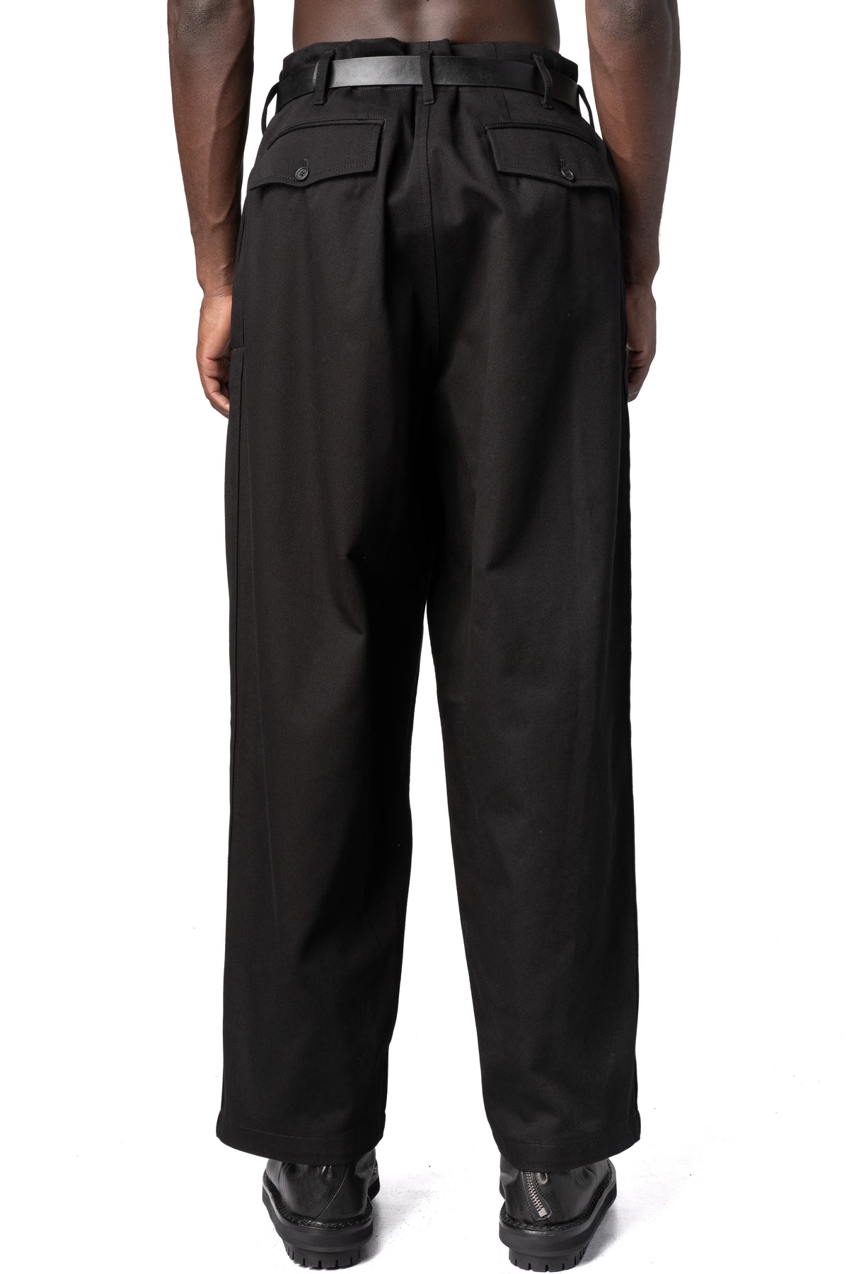 Y's Yohji Yamamoto | AW26 - Side tape cotton pants, Black MA-P01-002