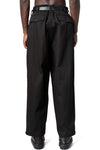 Side tape cotton pants, Black