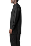 Chest panel wool overshirt, Black