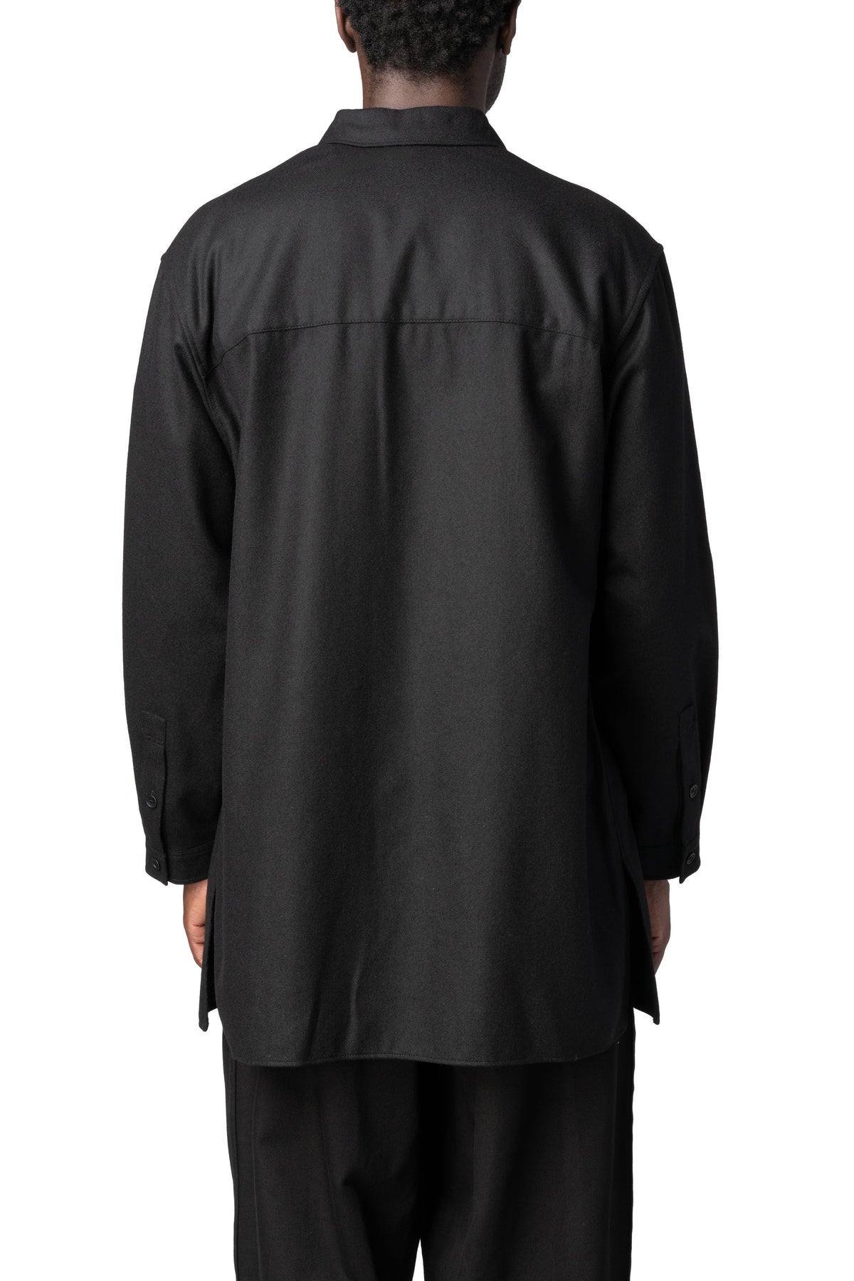 Y's Yohji Yamamoto | AW26 - Chest panel wool blouse shirt, Black MW-B16-110