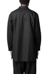 Chest panel wool overshirt, Black