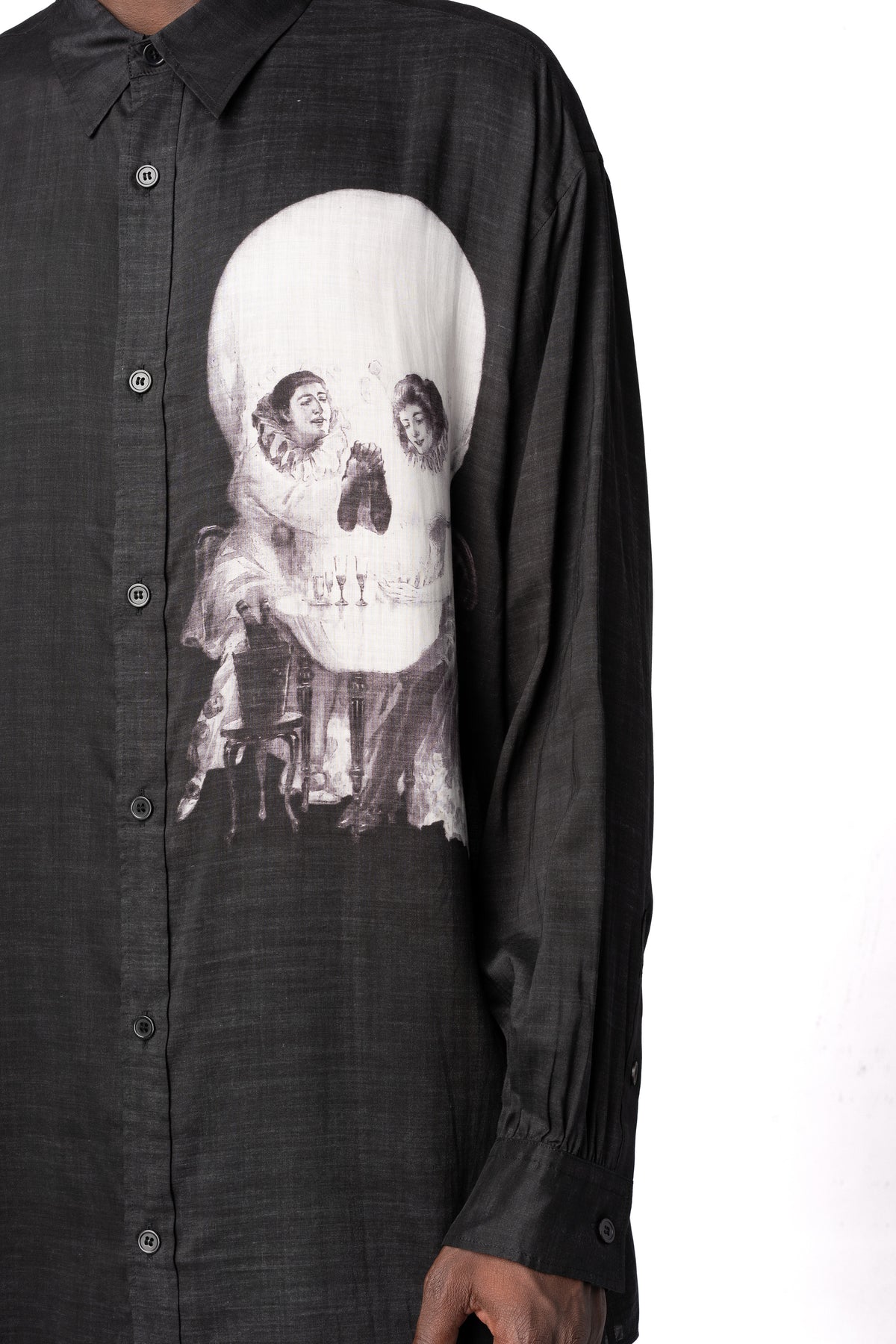 Y's Yohji Yamamoto | AW26 - Printed cellulose PT shirt, Black MW-B18-202