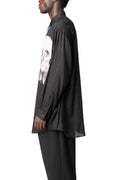 Printed cellulose PT shirt, Black