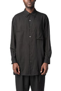 Double collar oversized big shirt, Black