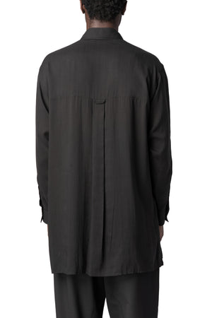 Y's Yohji Yamamoto | AW26 - Double collar oversized big shirt, Black MW-B08-200