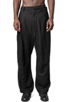 Baggy 5 pocket skewed wool linen pants