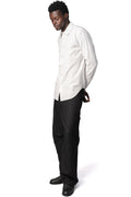 Slim sutured cotton shirt, Off White