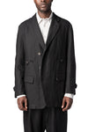 Semi double breasted wool linen car coat