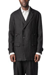 Semi double breasted wool linen car coat