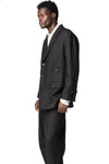 Semi double breasted wool linen car coat