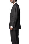 Semi double breasted wool linen car coat