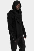 Wool knit hood scarf