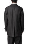 Semi double breasted wool linen car coat