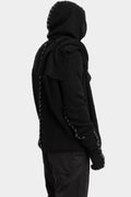 Wool knit hood scarf