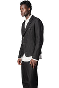Cropped wool linen mess jacket