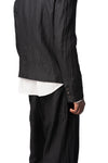 Cropped wool linen mess jacket