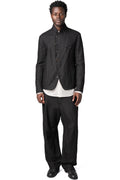 Cropped wool linen mess jacket