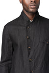 Cropped wool linen mess jacket