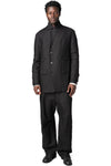 Semi double breasted wool linen car coat